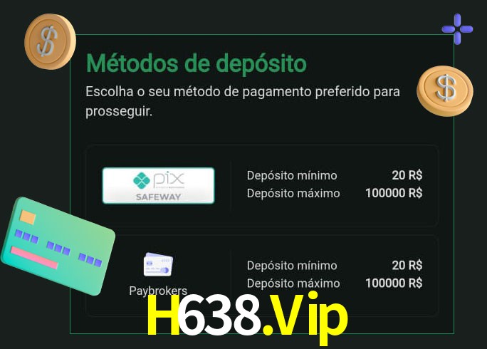 O cassino H638.Vip oferece uma grande variedade de métodos de pagamento